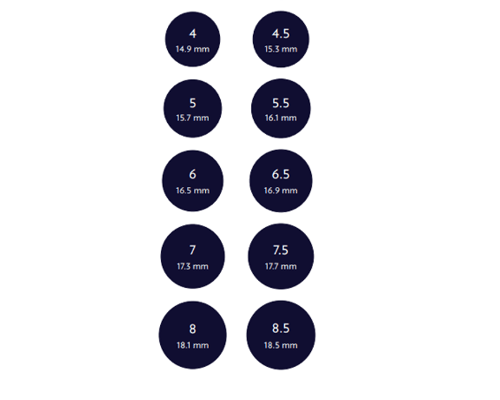 ring size chart